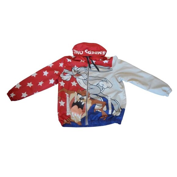 Members Only Looney Tunes Windbreaker Jacket Size Men L  Bugs Bunny Taz - Picture 11 of 11